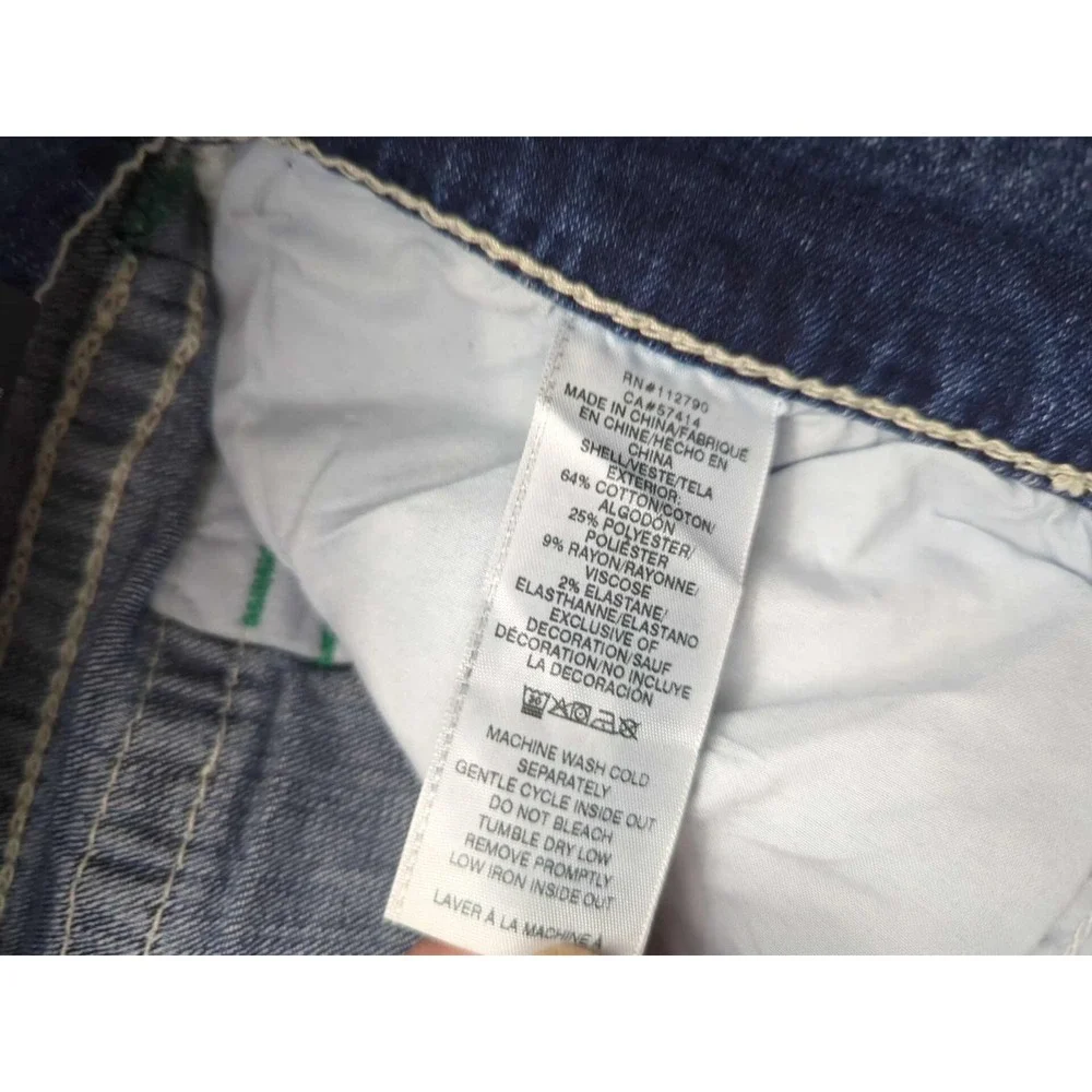 True Religion Jeans Mens 36 Faded Denim Ricky Relaxed Straight Medium Muggy Wash